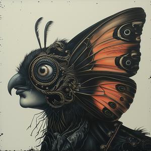woman  butterfly  painting  chromolithography  head  nature  art  colorful  whimsical  portrait 1056343