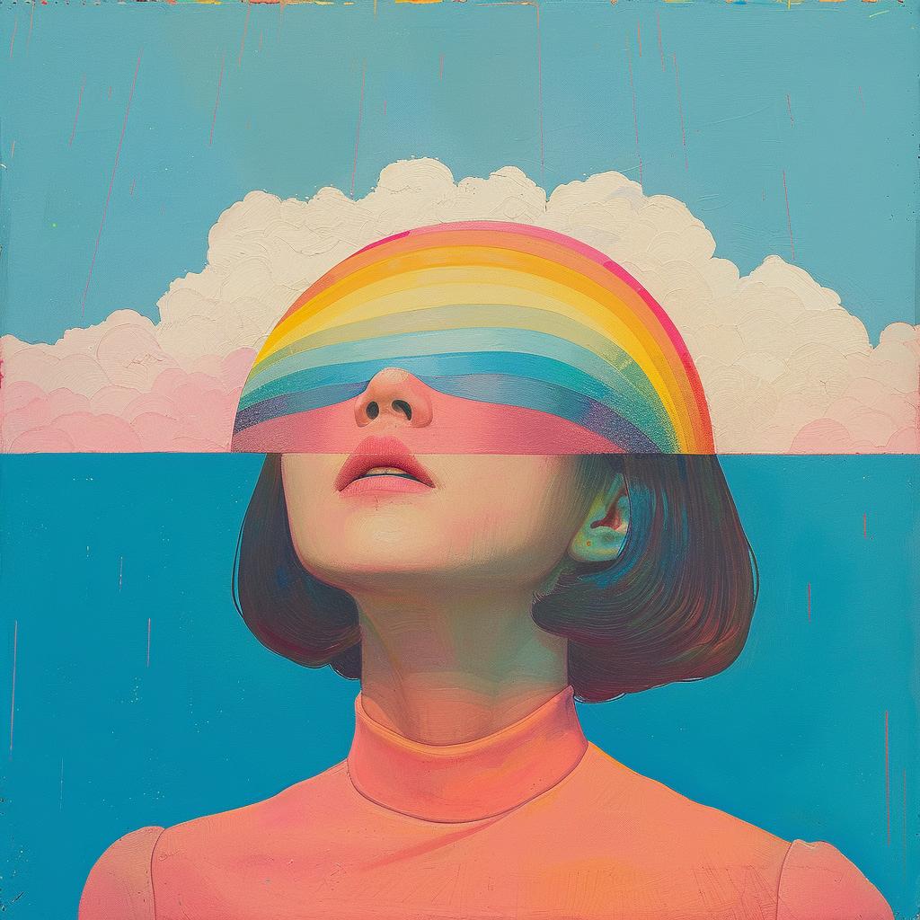 woman  rainbow  surreal  album  clouds  vibrant  colorful  design  art  creative 1017886