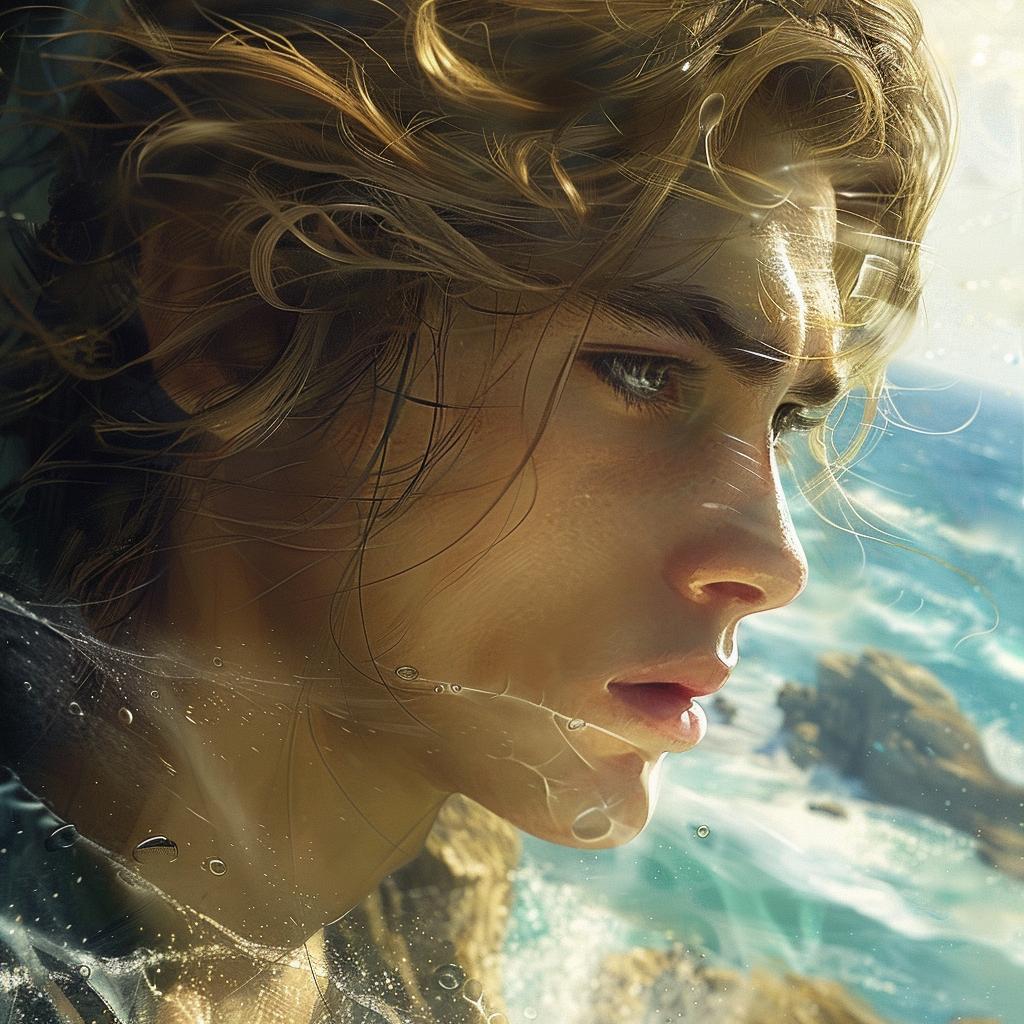 boy  ocean  longing  determination  illustration  digital  close-up  details  coastline  breeze 936807
