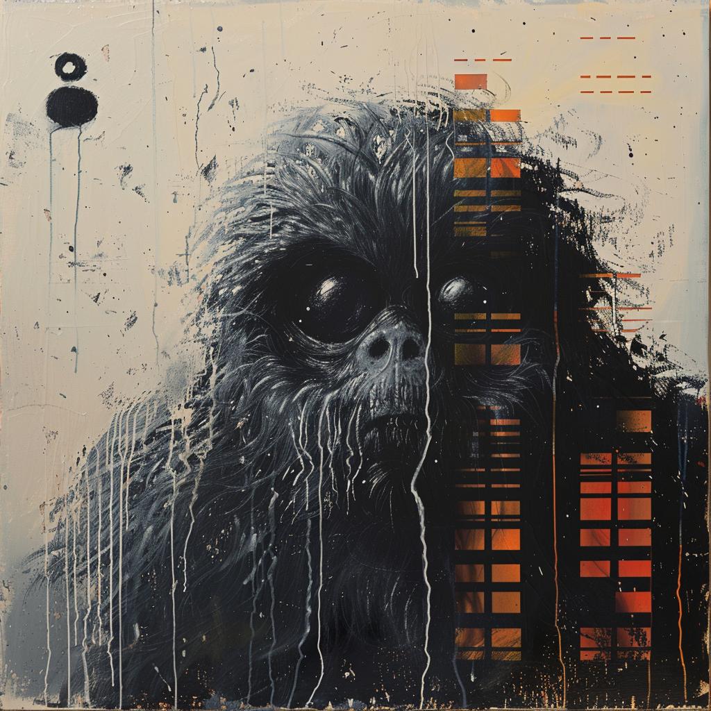 encaustic  impasto  gorilla  black  painting  city  monochrome  modern  art  expressionist 969752