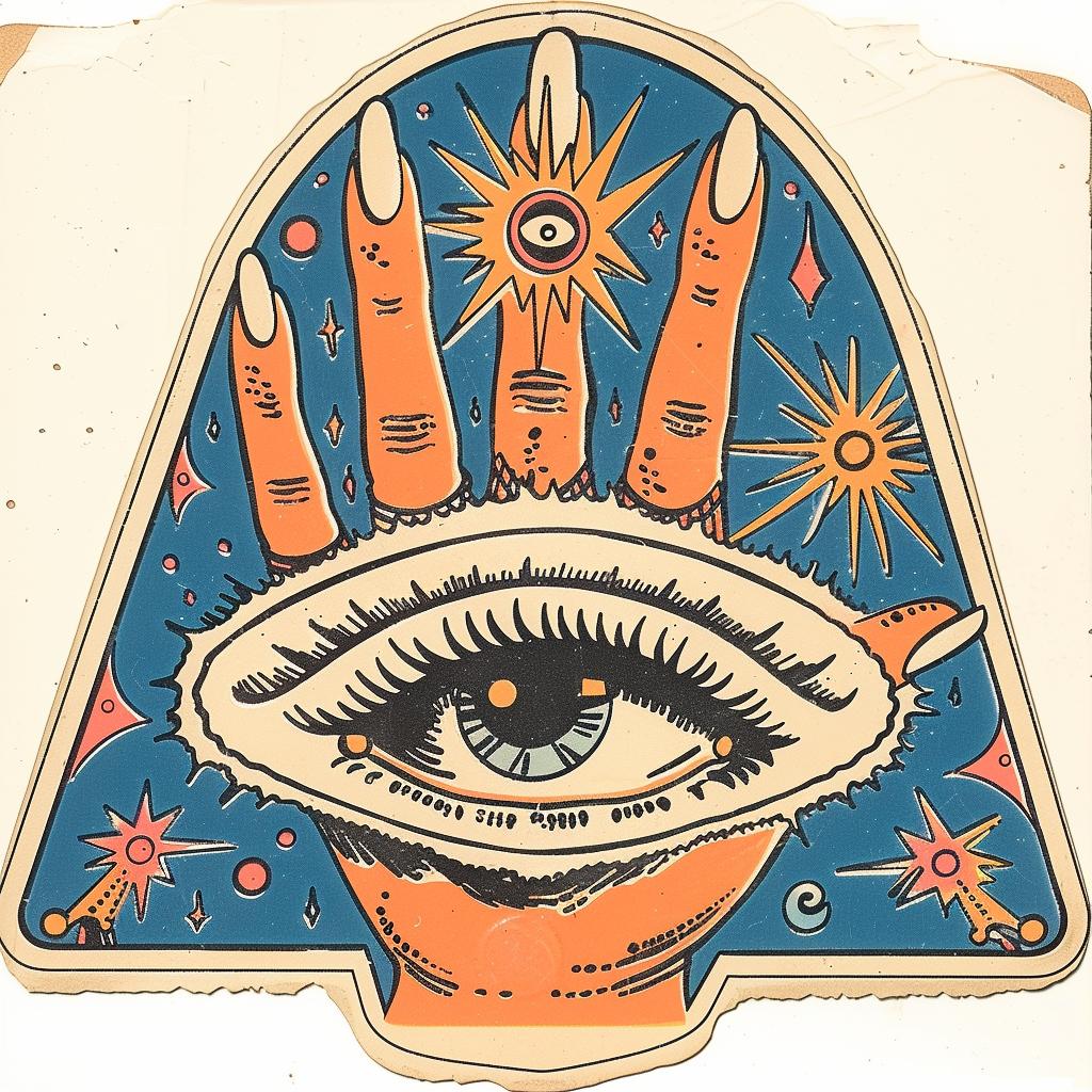 art  provocative  1980s  minimalism  eye  hand  sticker  surreal  bold  design 935305