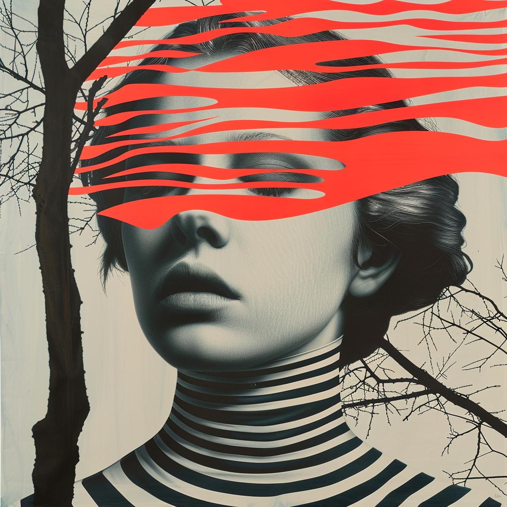 woman  red  stripes  face  painting  hyper-realistic  Lee Broom  creative  design  imagery 960612
