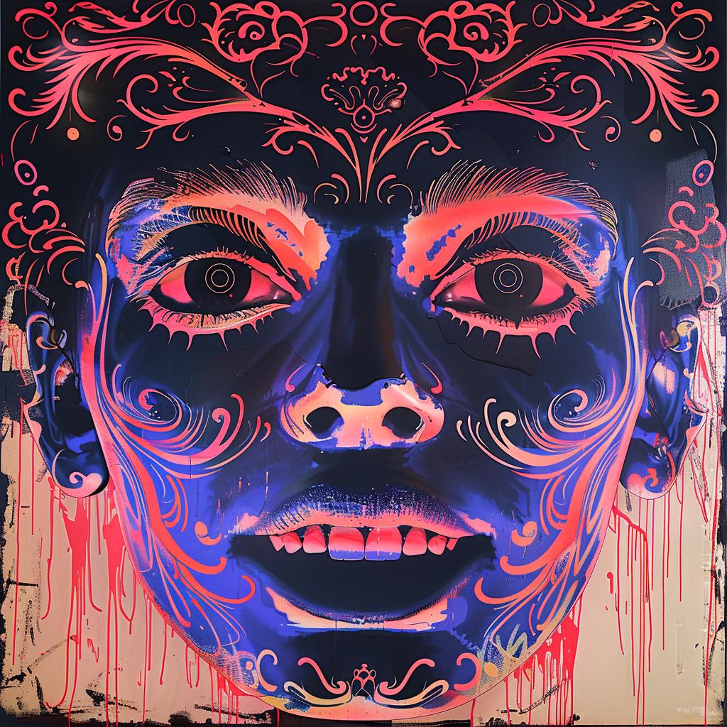 painting  woman  neon  face  colorful  artistic  vibrant  bold  portrait  contemporary 1021748