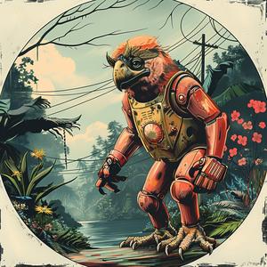 robot  forest  poster  chromolithography  nature  sci-fi  artwork  vibrant  design  illustration 1059911