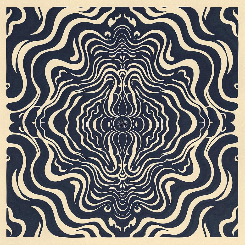 navy  cream  album  cover  symmetrical  quantum  waves  Obey  Shepard  Fairey 917959
