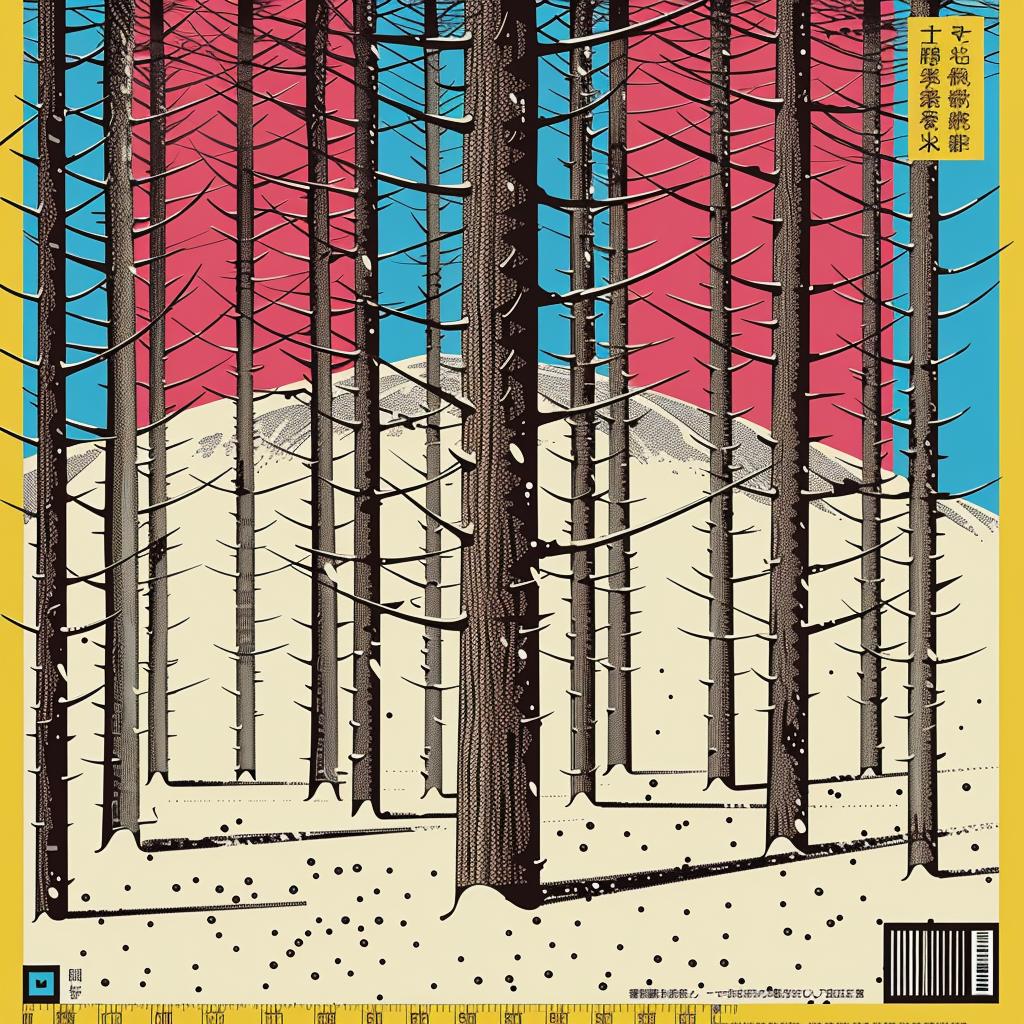 forest  winter  animated  vibrant  illustration  colorful  yellow  blue  snow  tree 945174