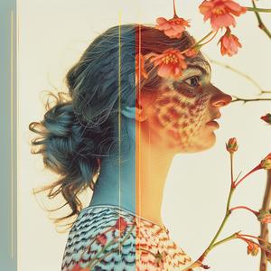 chromolithography  woman  flower  leopard  fashion  colorful  portrait  bold  style  vibrant 1040039