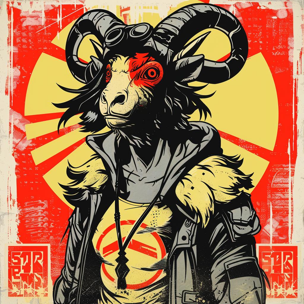 mythical  hybrid  goat  horns  red  yellow  background  fantastical  creature  unique 941050