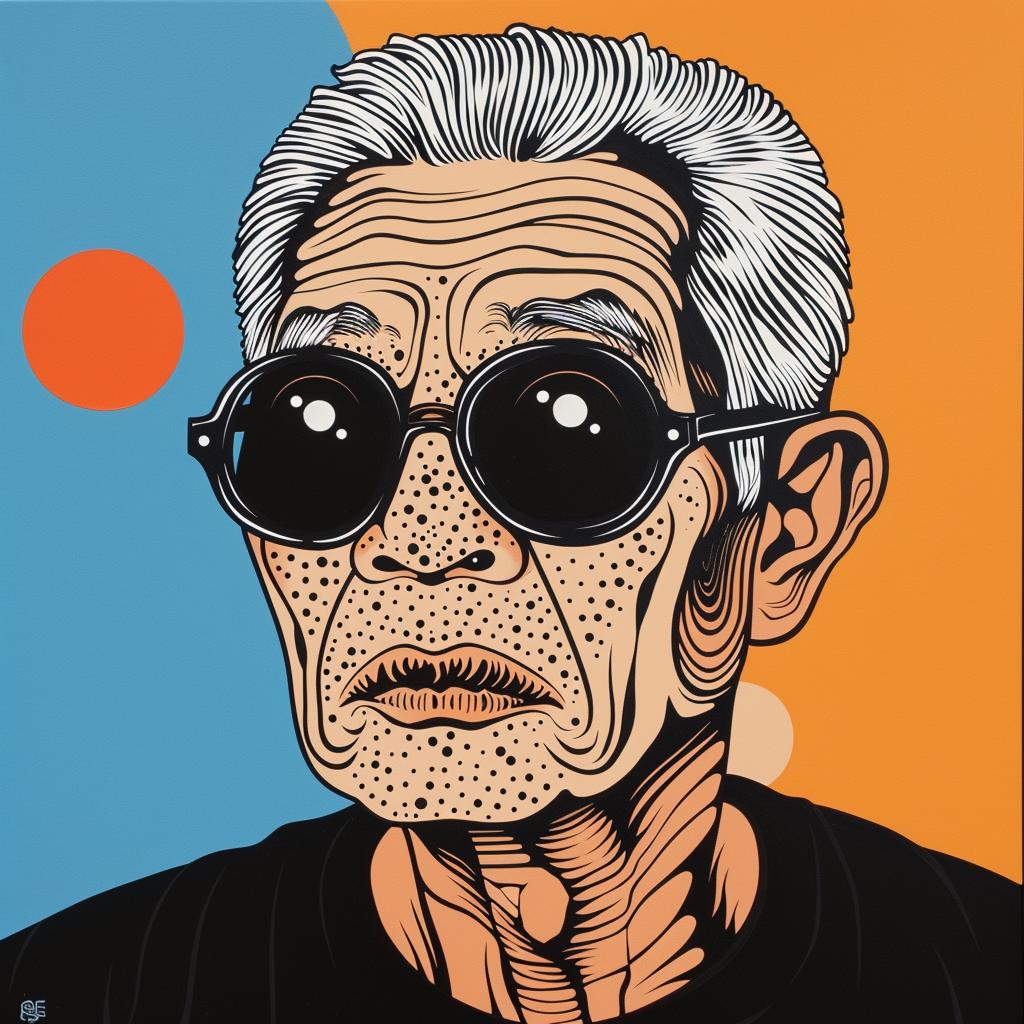 asian-american  grandpa  painting  sunglasses  portrait  elderly  culture  character  style  realism 1024193