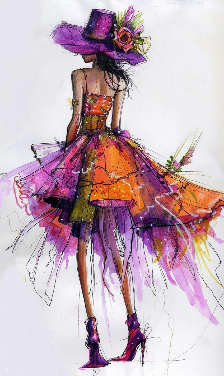 fashion  sketches  pastel  colorful  dress  drawing  artwork  design  creative  stylish 953599