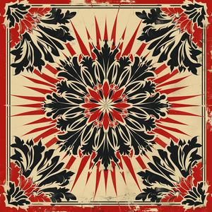vintage  bandana  floral  red  pattern  album  cover  Obey  design  bold 1078971