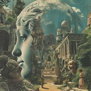 surrealist  collage  photo  montage  woman  man  statue  enigmatic  1970s  advertisements 1041294