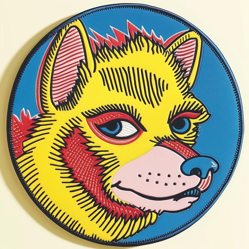 patch  stitch  chenille  dog  yellow  blue  hipster  streetwear  minimal  cool 961423