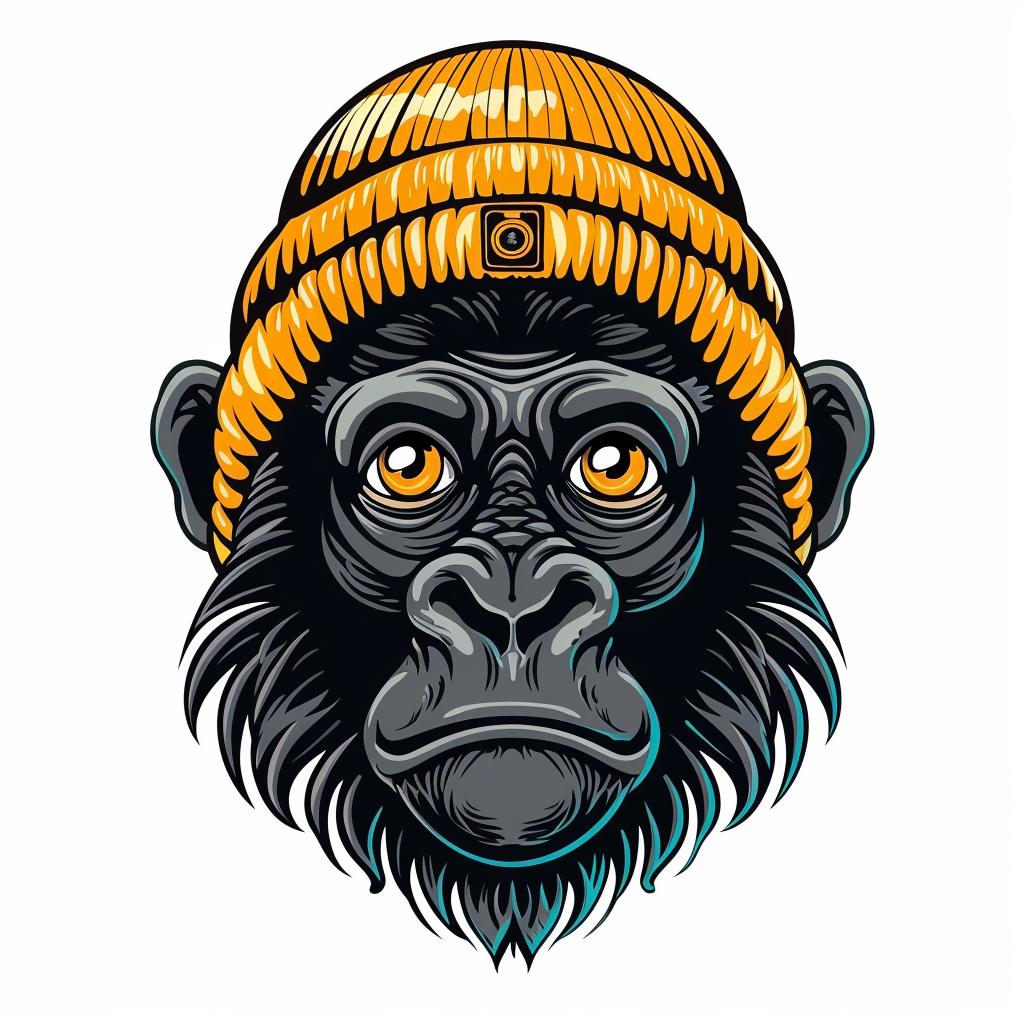 cute  adorable  gorilla  knit  hat  vector  illustration  minimal  street  playful 958696