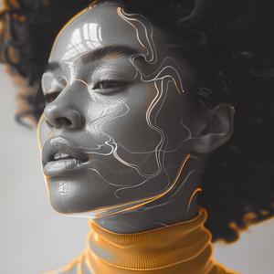 afro  portrait  digital  colorful  woman  expression  vibrant  turtleneck  chromoluminosity  bold 1039331