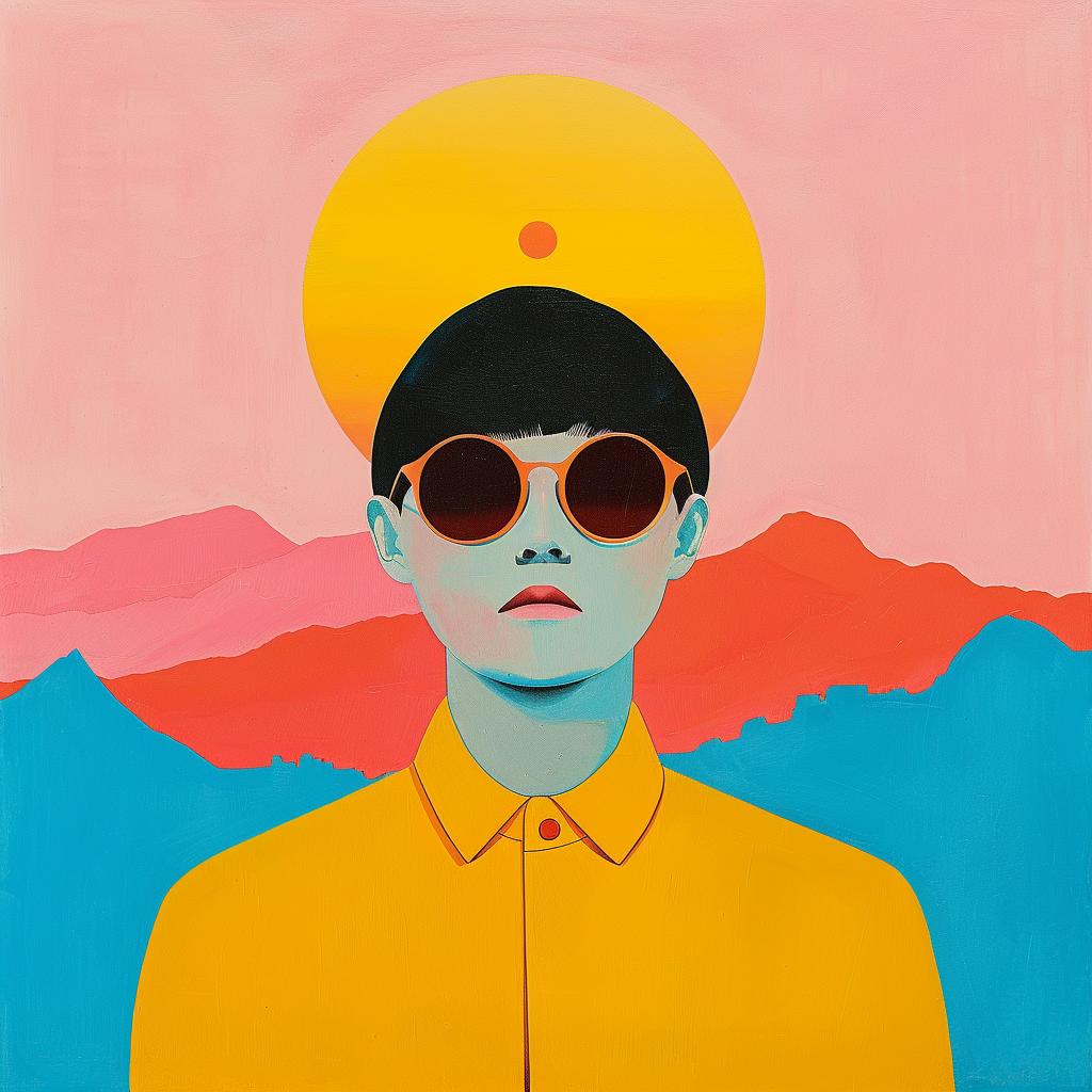 painting  sunglasses  yellow  shirt  person  art  creative  Joan  Cornella  colorful 1019126