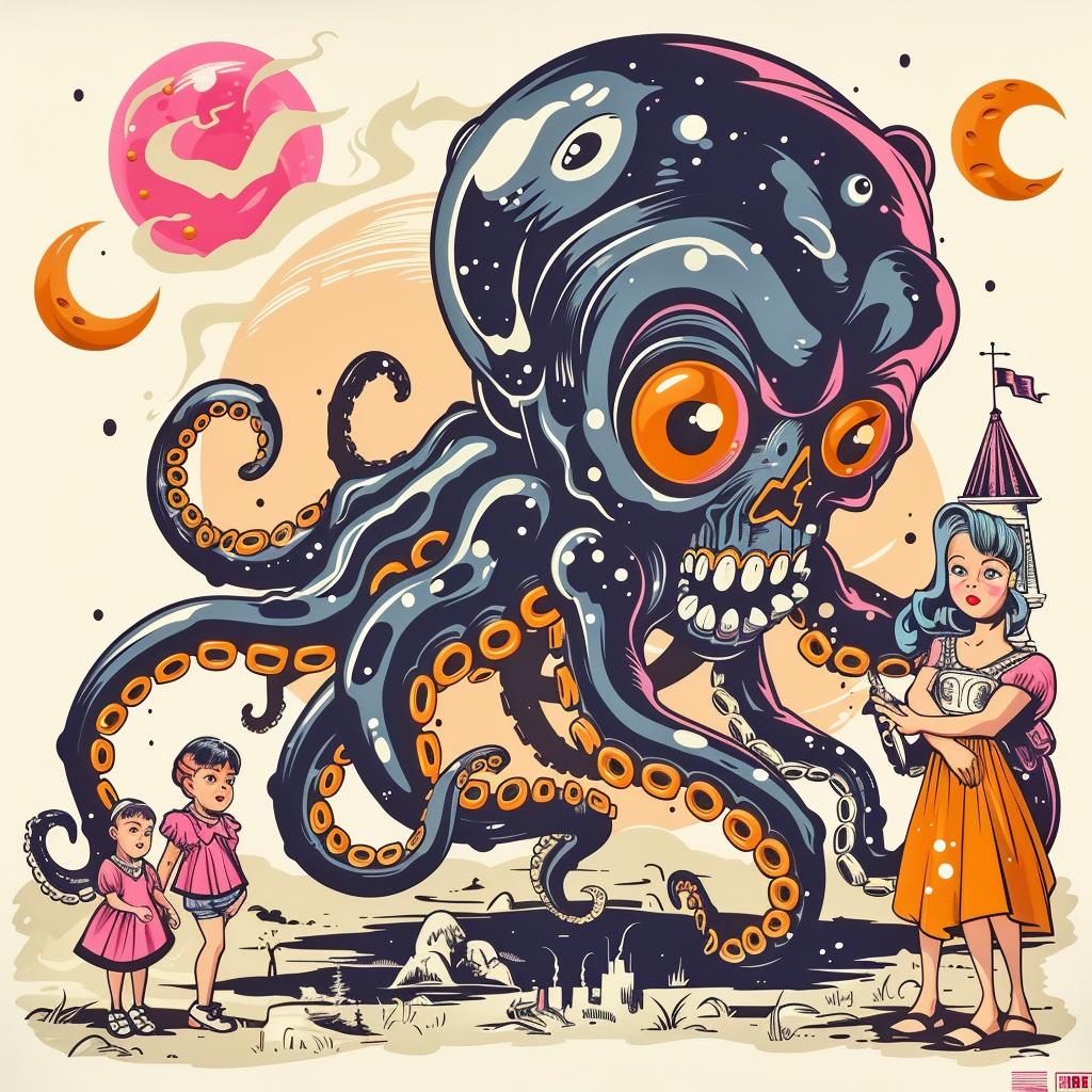 octopus  skull  children  dark  Shaun Tan  surreal  spiritual  naturalistic  symbolism  mood 930746