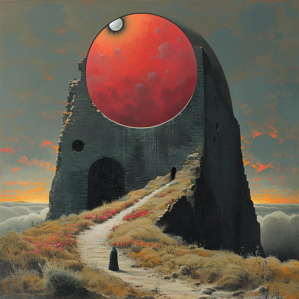 painting  sky  red  ball  surreal  introspective  spiritual  colorful  artistic  occult 975634