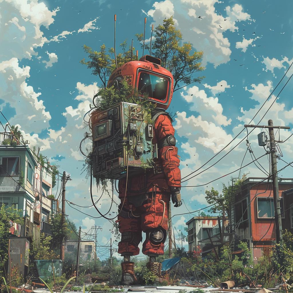 surreal  album  cover  hyper-realistic  street  orange  man  walking  urban  art 960271