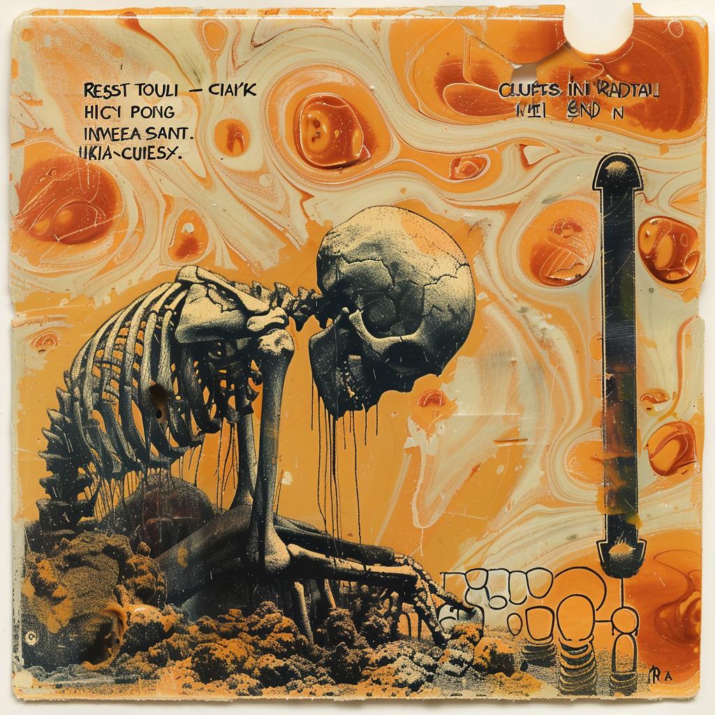 skeleton  orange  black  painting  encaustic  gothic  horror  vivid  artistic  abstract 948054