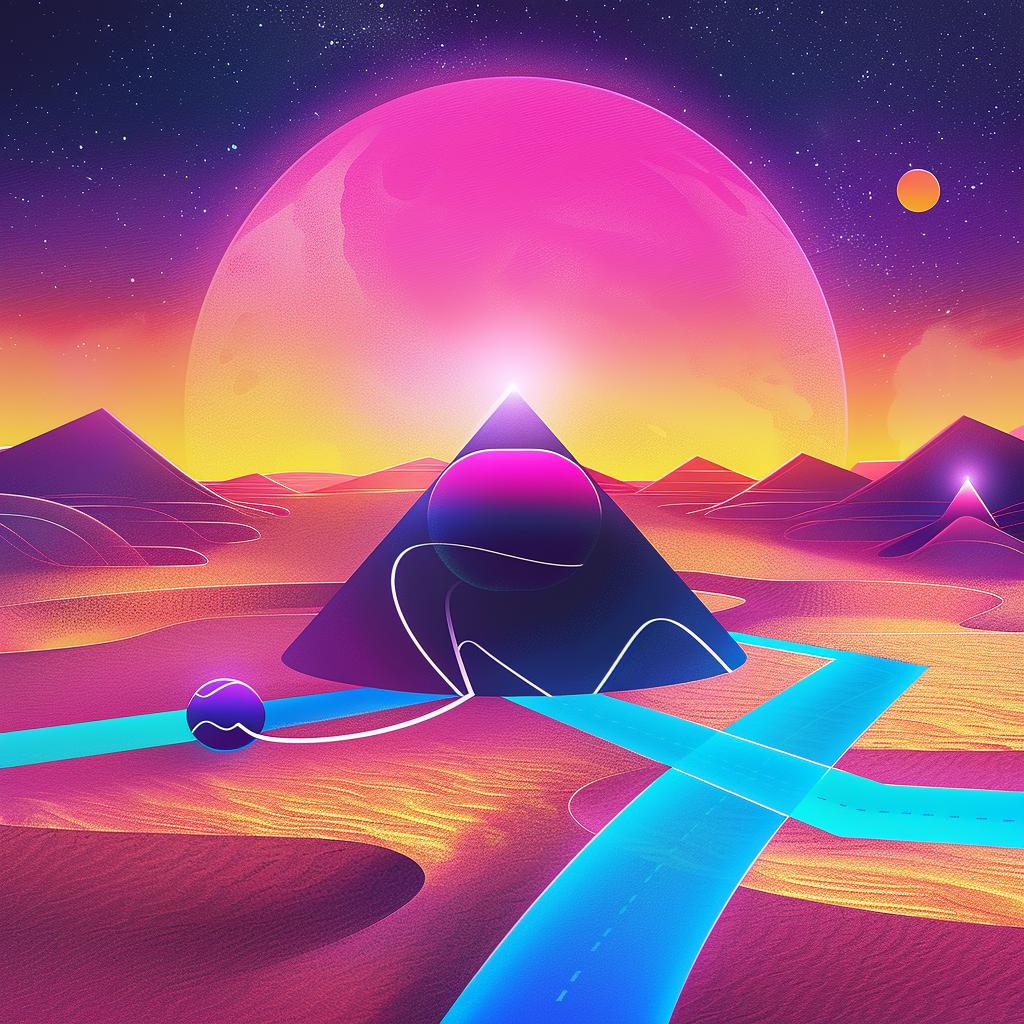 desert  pyramid  sky  landscape  nature  vibrant  blue  modern  artwork  symbolic 967720