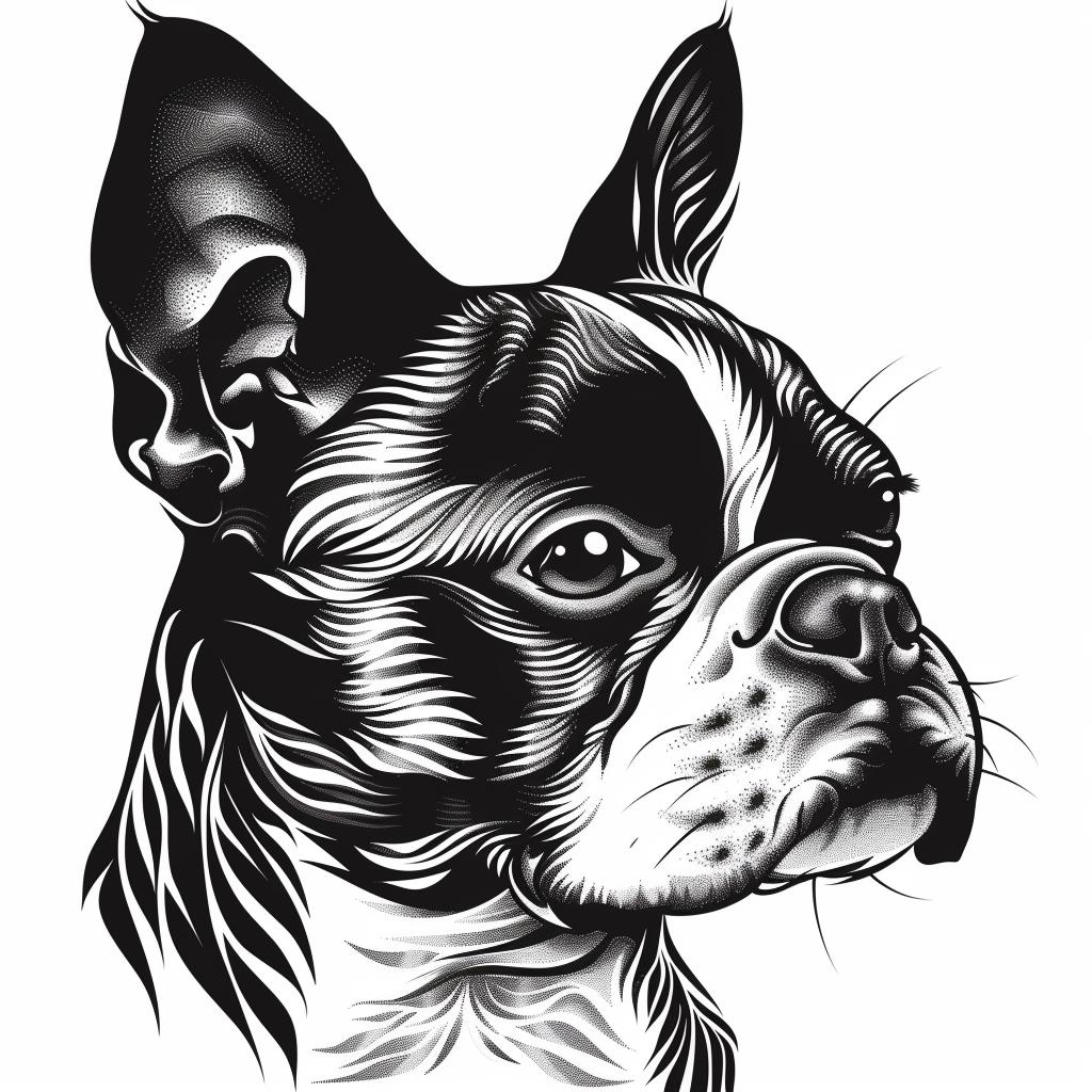 dog  drawing  bulldog  black  white  portrait  artwork  canine  stylized  pet 942718