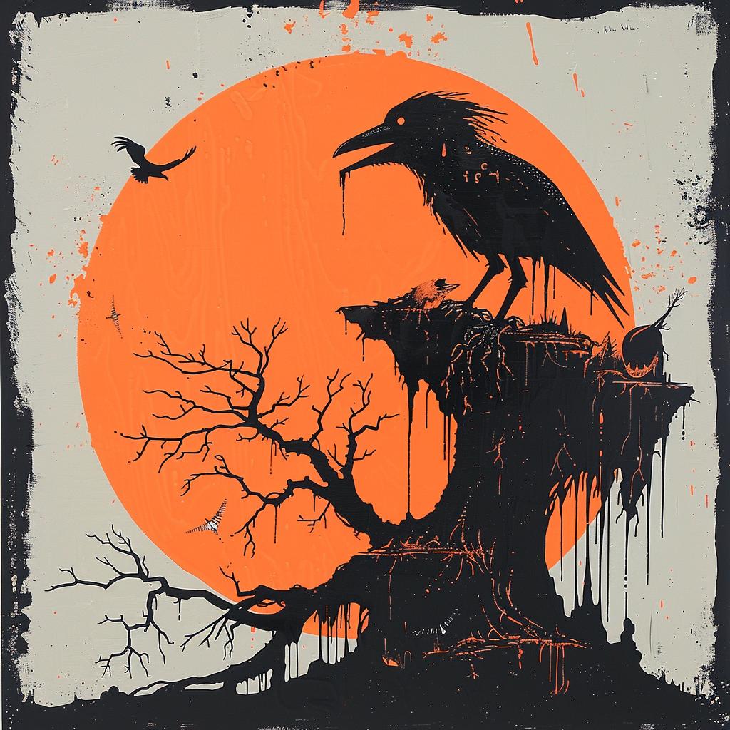 crow  tree  branch  painting  dark  introspective  naturalistic  art  spiritual  occult 927863