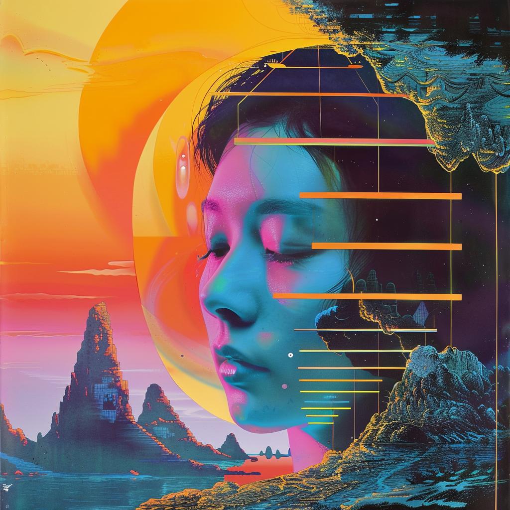 woman  colorful  background  album  cover  sun  surreal  digital  creative  vibrant 977937
