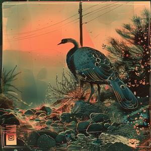 bird  rock  sunset  painting  chromolithography  nature  vibrant  colorful  artistic  scenic 1060647