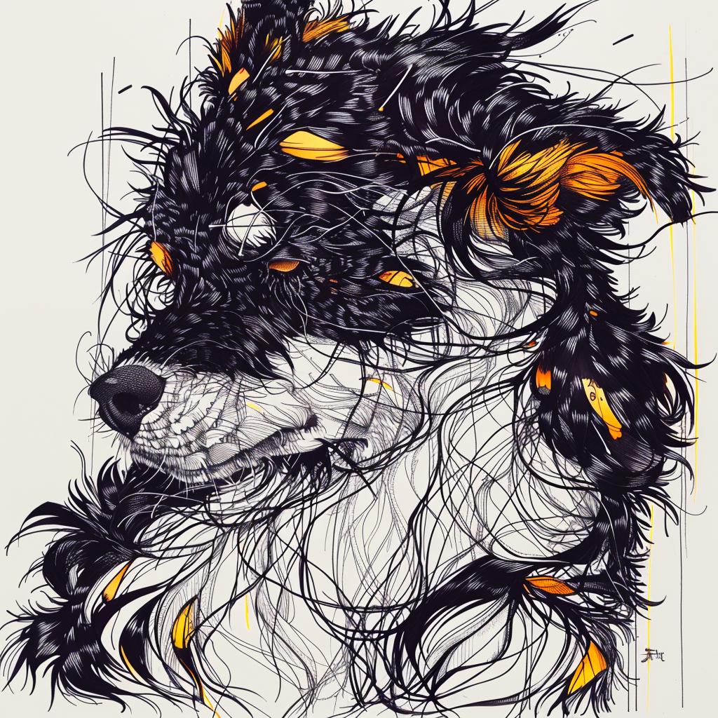 dog  long hair  mythical  creature  blend  fantasy  art  whimsical  unique  drawing 952473