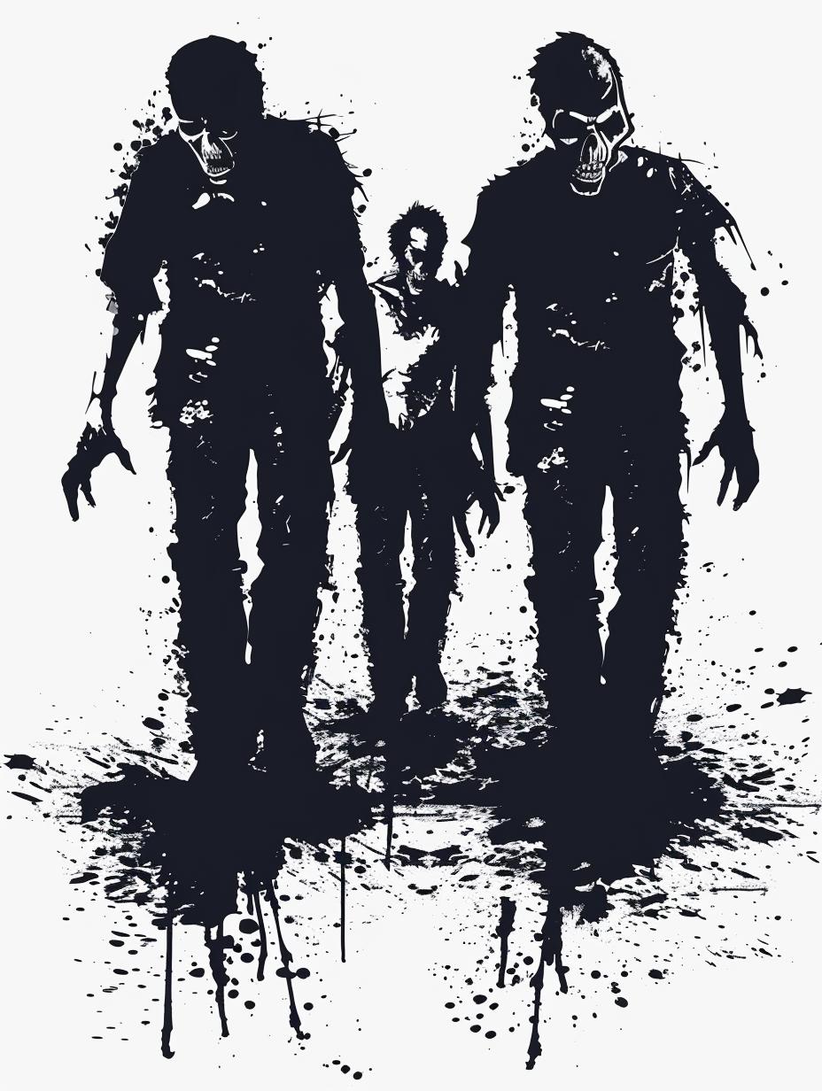 zombies  silhouette  black  white  transparent  png  icon  vintage  emblem  walking 951787