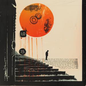 poster  sun  orange  man  steps  composition  graphic  design  vibrant  abstract 1068052