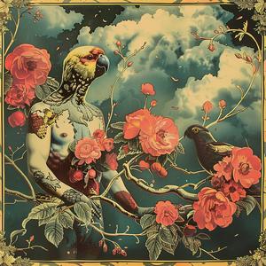 painting  bird  flowers  chromolithography  nature  colorful  artwork  illustration  vibrant  beauty 1050462
