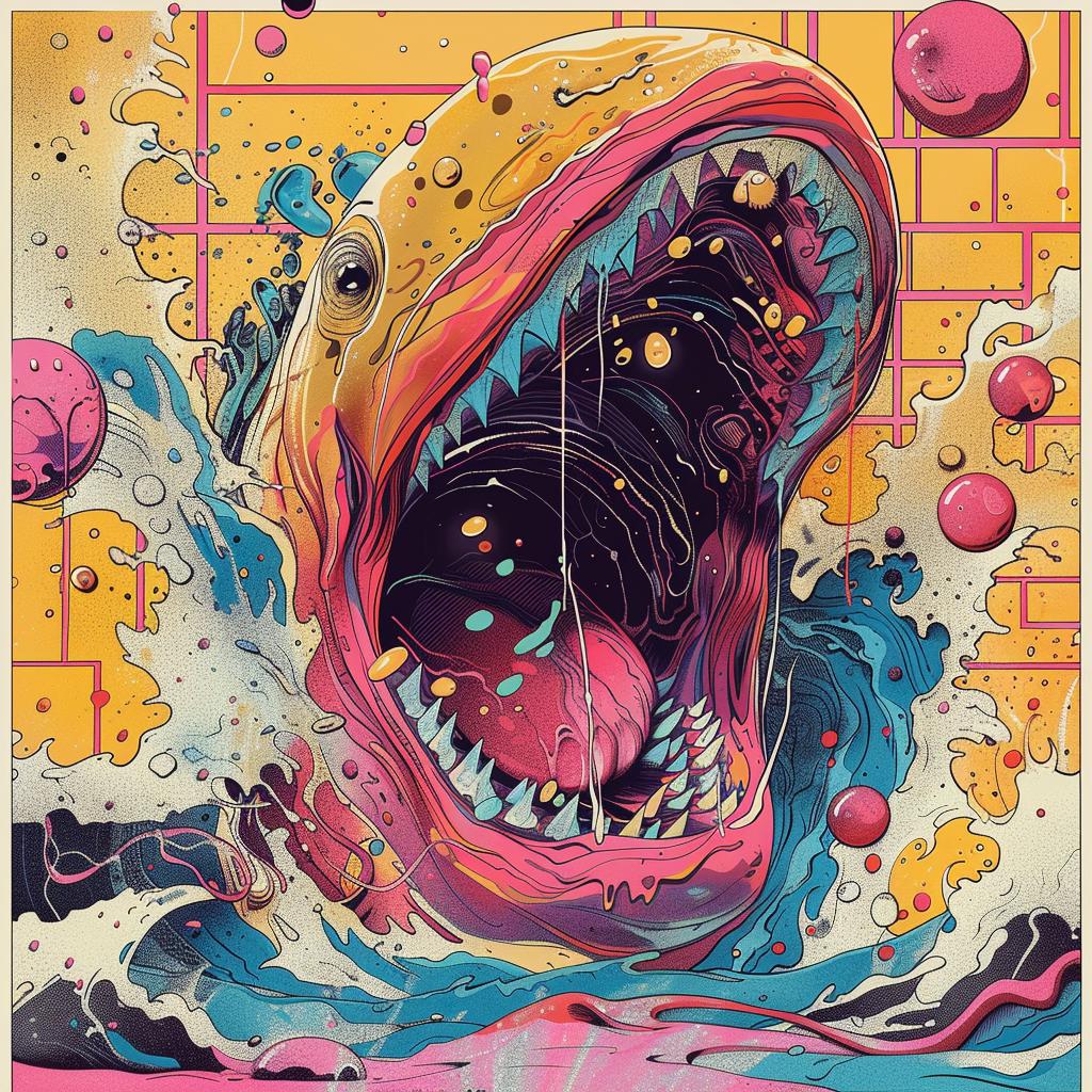 ocean  shark  water  art  poster  danger  style  illustration  dark  impactful 924488