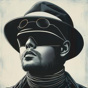 surreal  poster  man  hat  sunglasses  Mitsumasa  Anno  Troy  Brooks  Risograph 1077448
