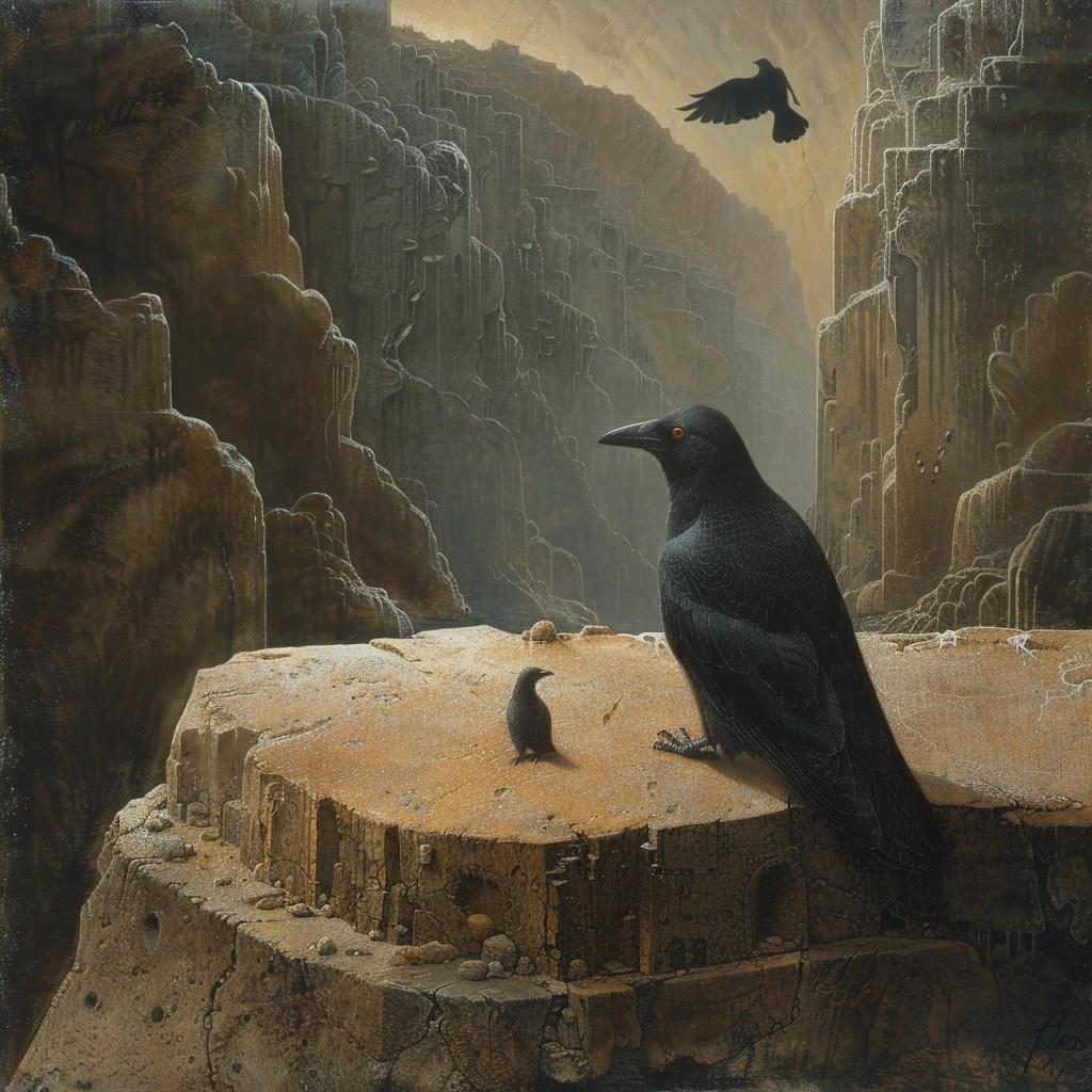crow  mountain  painting  surreal  naturalistic  spiritual  occult  rich  album  terror 976077