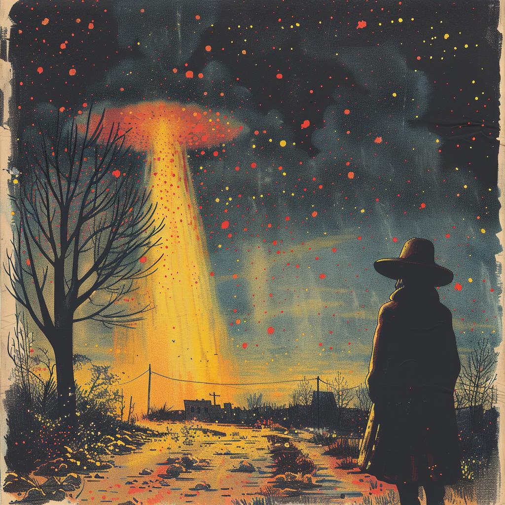 poster  movie  UFO  man  hat  surreal  design  vibrant  artwork  cyborg 918388