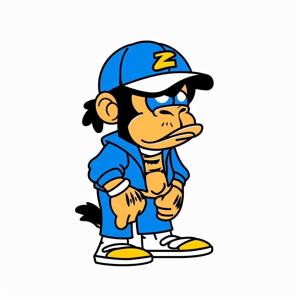 cartoon  monkey  streetwear  aggressive  blue  jacket  cap  minimal  art  urban 955705