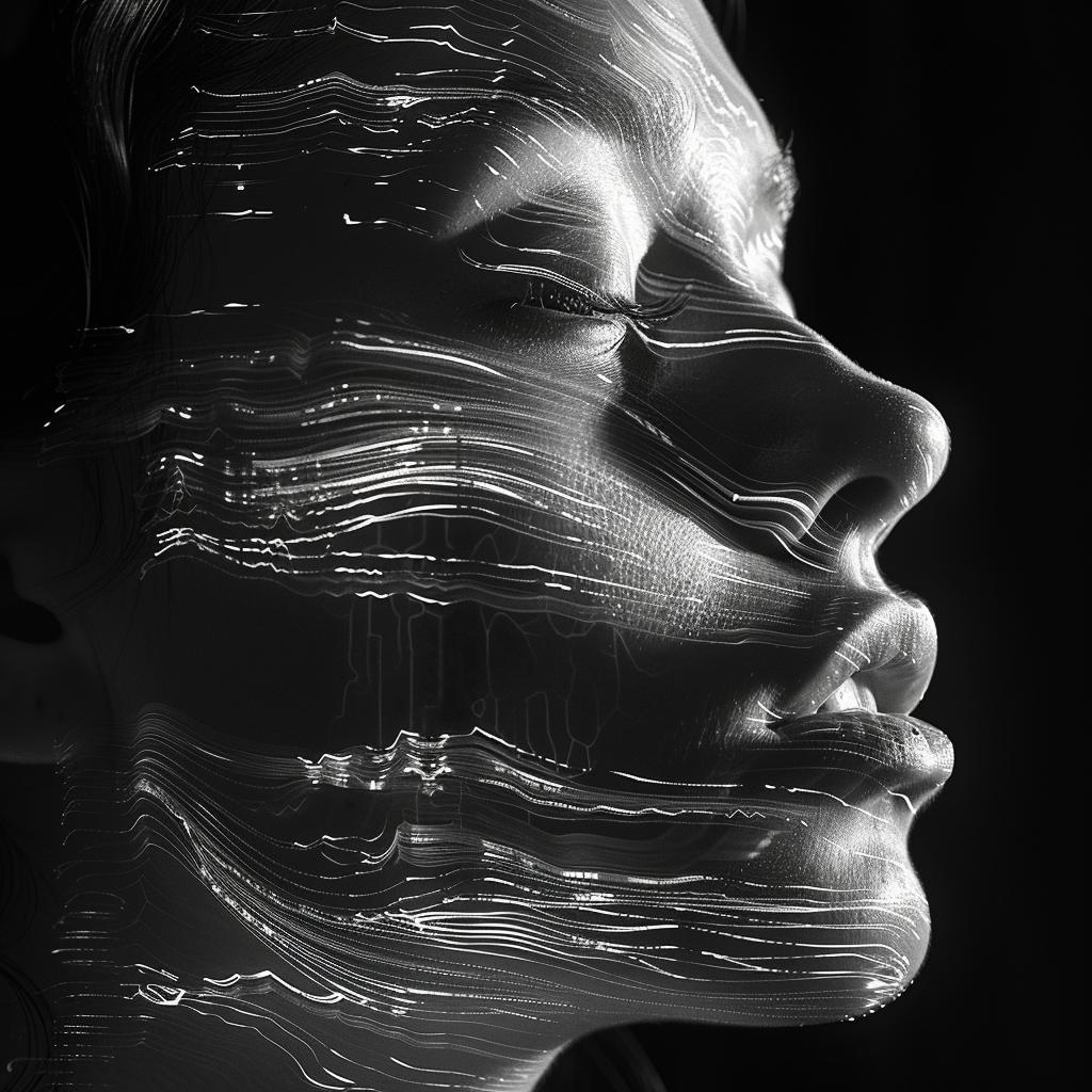 monochromatic  black  white  lighting  orange  surreal  glow  volumetric  cyborg  horror 1032273