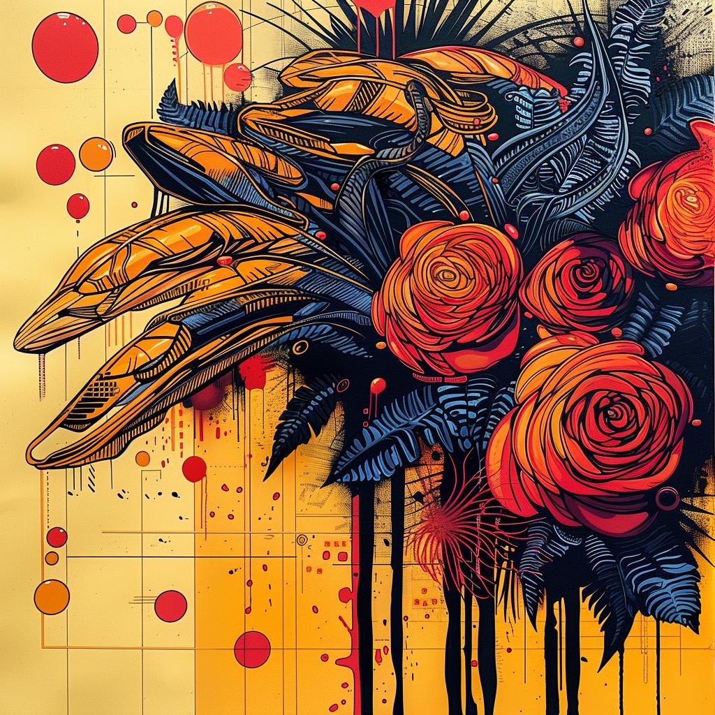 painting  flowers  bird  encaustic  palette-knife  impasto  colorful  art  nature  vibrant 947887