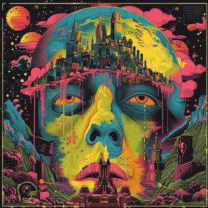 surreal  album  cover  Todd  White  Risograph  Symbolist  hyper-realistic  screenprinting  city 1079163