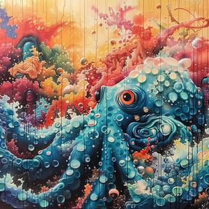 octopus  painting  bubbles  colorful  marine  art  whimsical  tentacles  playful  creative 1038117