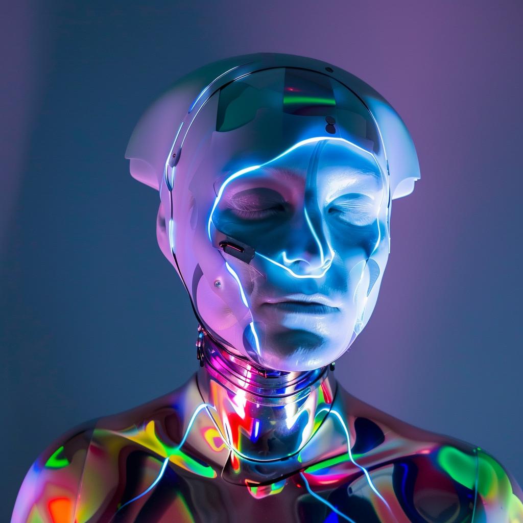 award-winning  lifestyle  photo  surreal  neon  cyborg  lighting  glow  unusual  colorful 1027071