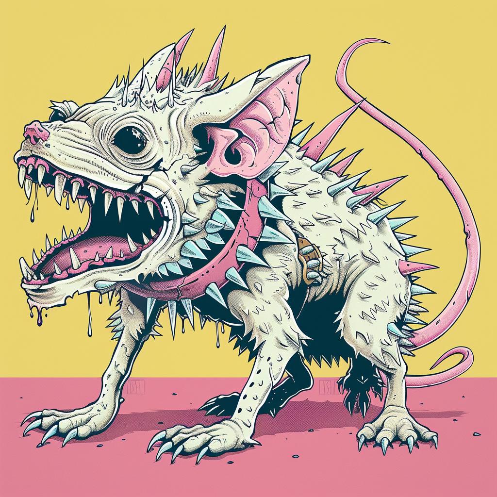 mythical  creature  terrifying  rat  dog  Todd  McFarlane  spiked  collar  cartoon 928002