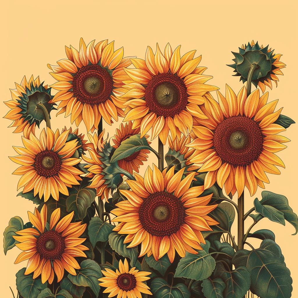 sunflowers  vase  canvas  art  floral  botanical  nature  bright  yellow  decorative 971766