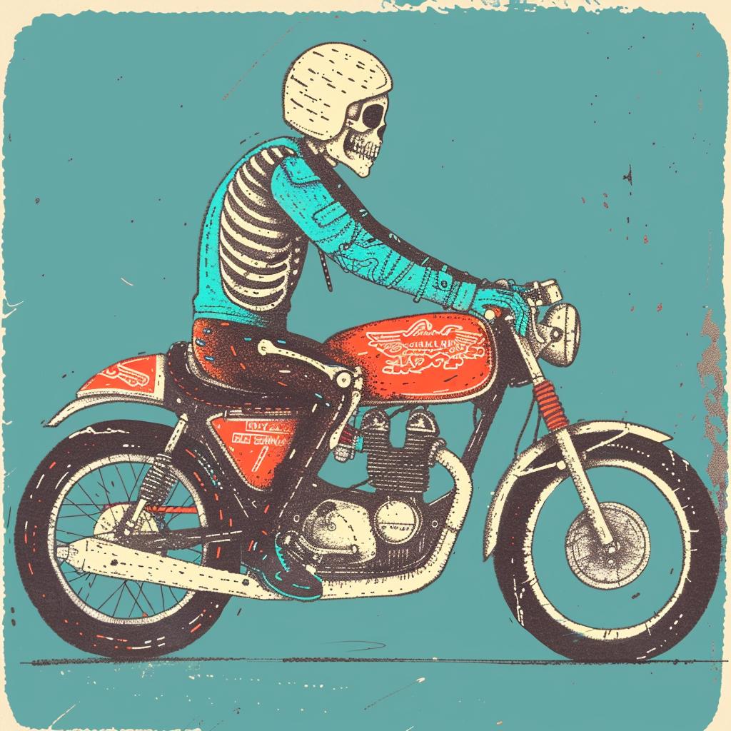 skeleton  motorcycle  biker  undead  vintage  illustration  rebellion  dark  adventure  transport 940997