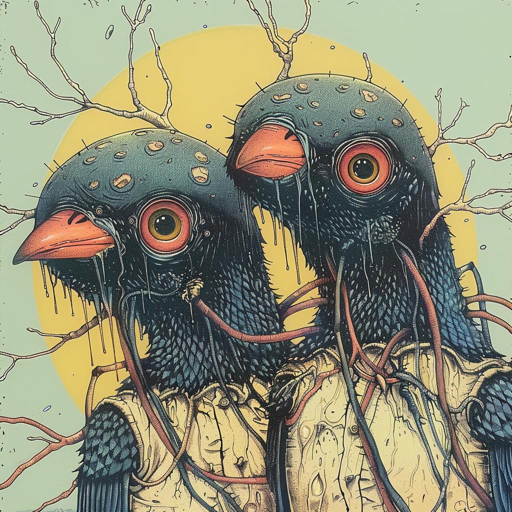 painting  birds  encaustic  impasto  blue  teal  colorful  art  stacked  Mark Catesby 917148