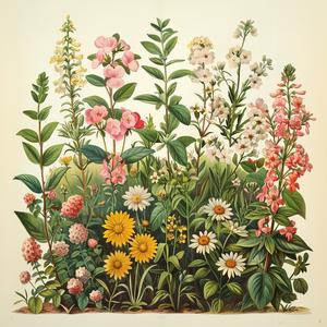 plant  illustration  flowers  foliage  vintage  artwork  nature  botanical  light  green 1040717