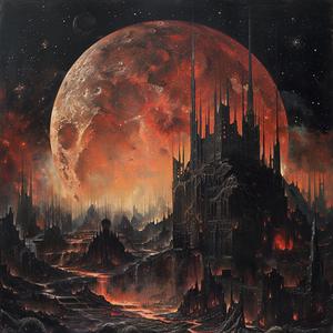moon  city  red  night  background  painting  atmospheric  mystical  dark  metal 1077290