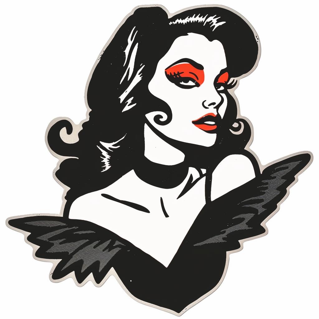 vintage  fashion  logo  woman  wings  face  art  design  brand  pin 927743